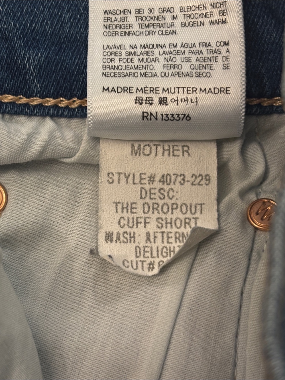 MOTHER • The Dropout Cuffed Short - Picture 7 of 8